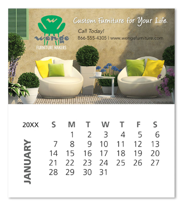 Business Card Magnet with 12-Sheet Calendar